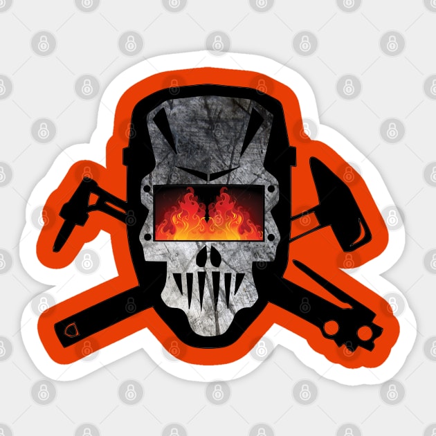 Weld and Cross Bones Sticker by CuteCoCustom